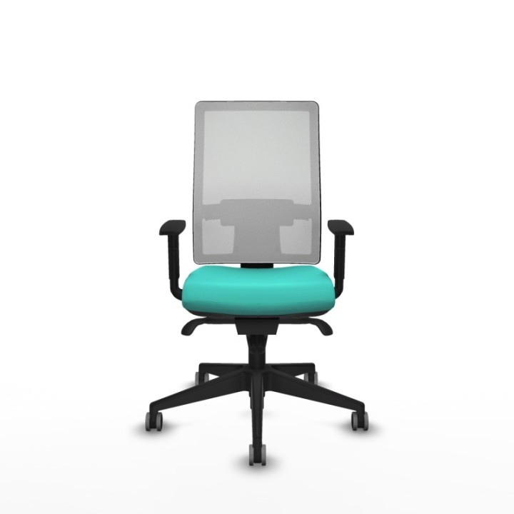 Horna sincro malla blanca similpiel turquesa brazos 1D base piramidal  ruedas 65mm engomadas