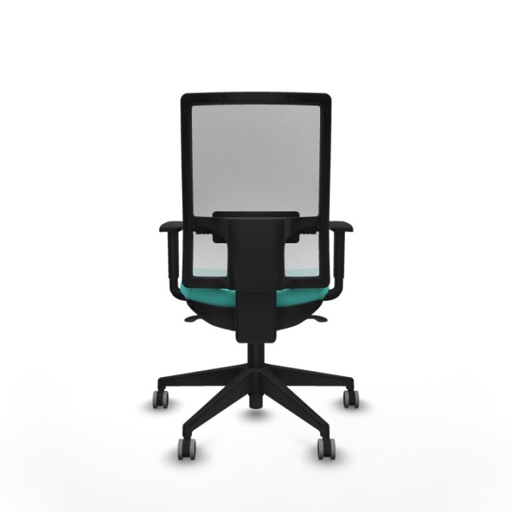 Horna sincro malla blanca similpiel turquesa brazos 1D base piramidal  ruedas 65mm engomadas