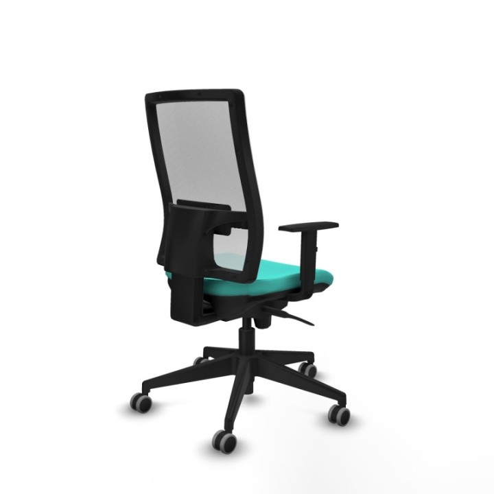 Horna sincro malla blanca similpiel turquesa brazos 1D base piramidal  ruedas 65mm engomadas