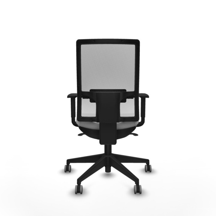 Horna sincro malla blanca similpiel gris claro brazos 1D base piramidal  ruedas 65mm engomadas