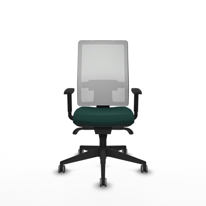 Horna sincro malla blanca similpiel verde botella brazos 1D base piramidal  ruedas 65mm engomadas