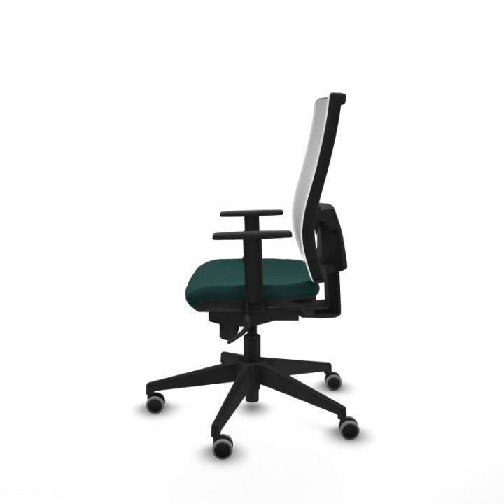 Horna sincro malla blanca similpiel verde botella brazos 1D base piramidal  ruedas 65mm engomadas