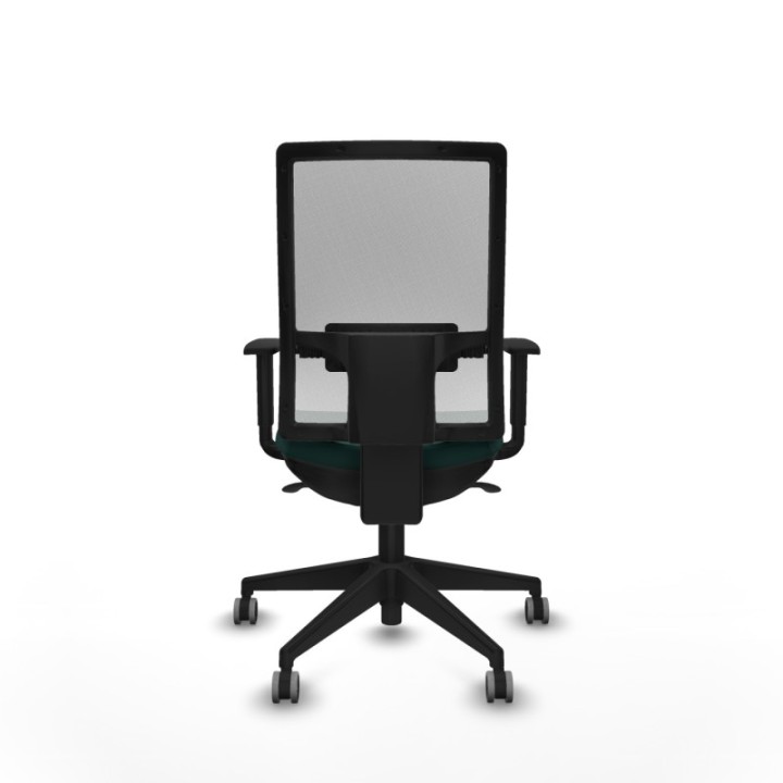 Horna sincro malla blanca similpiel verde botella brazos 1D base piramidal  ruedas 65mm engomadas