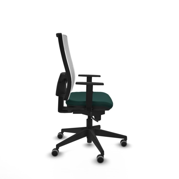 Horna sincro malla blanca similpiel verde botella brazos 1D base piramidal  ruedas 65mm engomadas