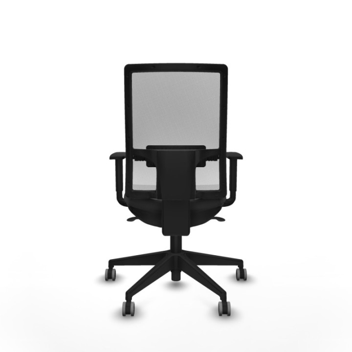 Horna sincro malla blanca similpiel gris oscuro brazos 1D base piramidal  ruedas 65mm engomadas