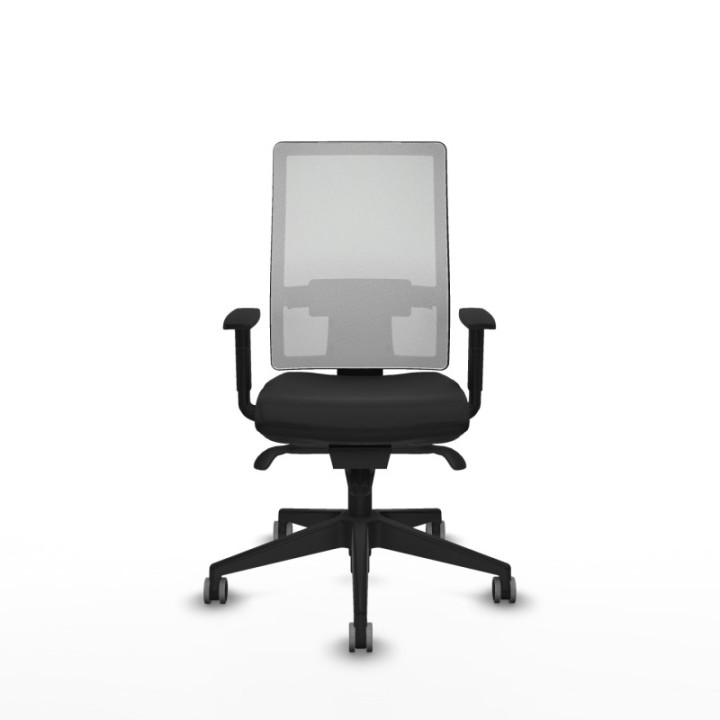 Horna sincro malla blanca similpiel negro brazos 1D base piramidal  ruedas 65mm engomadas