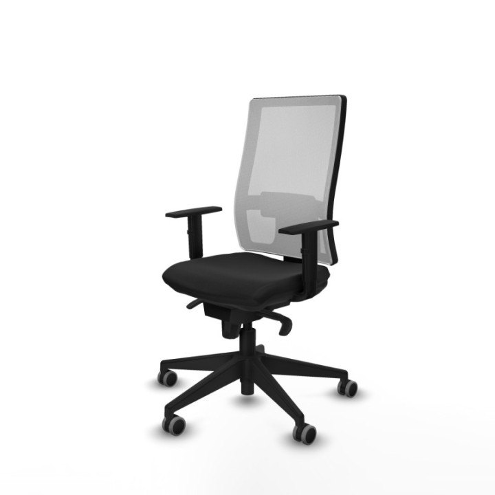 Horna sincro malla blanca similpiel negro brazos 1D base piramidal  ruedas 65mm engomadas