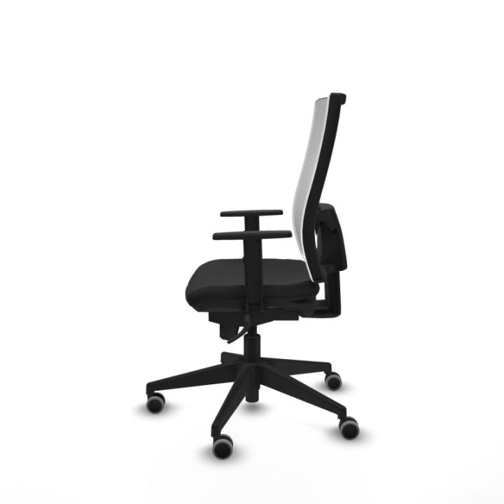 Horna sincro malla blanca similpiel negro brazos 1D base piramidal  ruedas 65mm engomadas