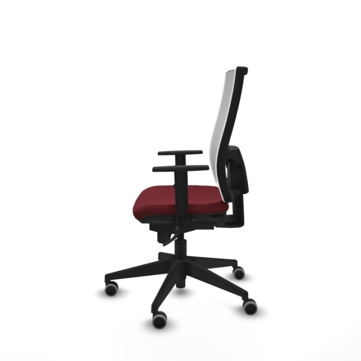 Horna sincro malla blanca similpiel granate brazos 1D base piramidal  ruedas 65mm engomadas