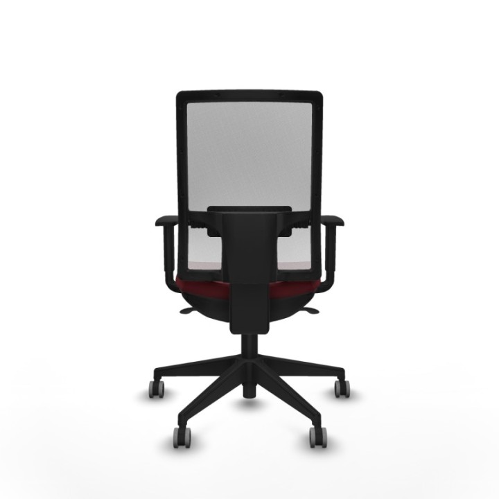 Horna sincro malla blanca similpiel granate brazos 1D base piramidal  ruedas 65mm engomadas