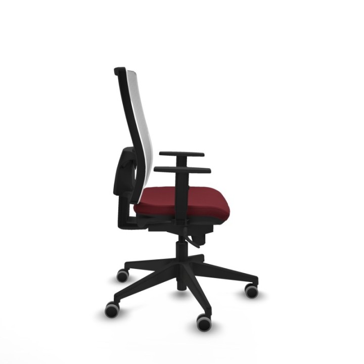 Horna sincro malla blanca similpiel granate brazos 1D base piramidal  ruedas 65mm engomadas