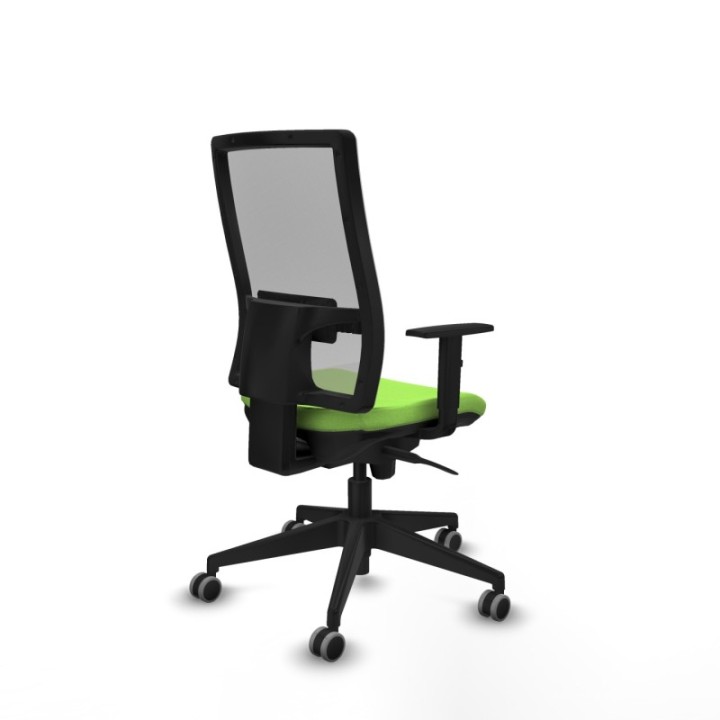 Horna sincro malla gris bali pistacho brazos 1D base piramidal  ruedas 65mm engomadas