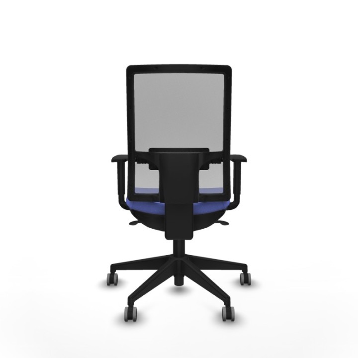 Horna sincro malla gris bali azul claro brazos 1D base piramidal  ruedas 65mm engomadas