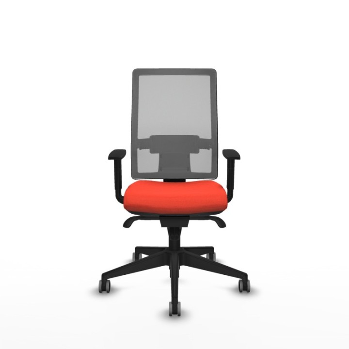 Horna sincro malla gris bali naranja oscuro brazos 1D base piramidal  ruedas 65mm engomadas