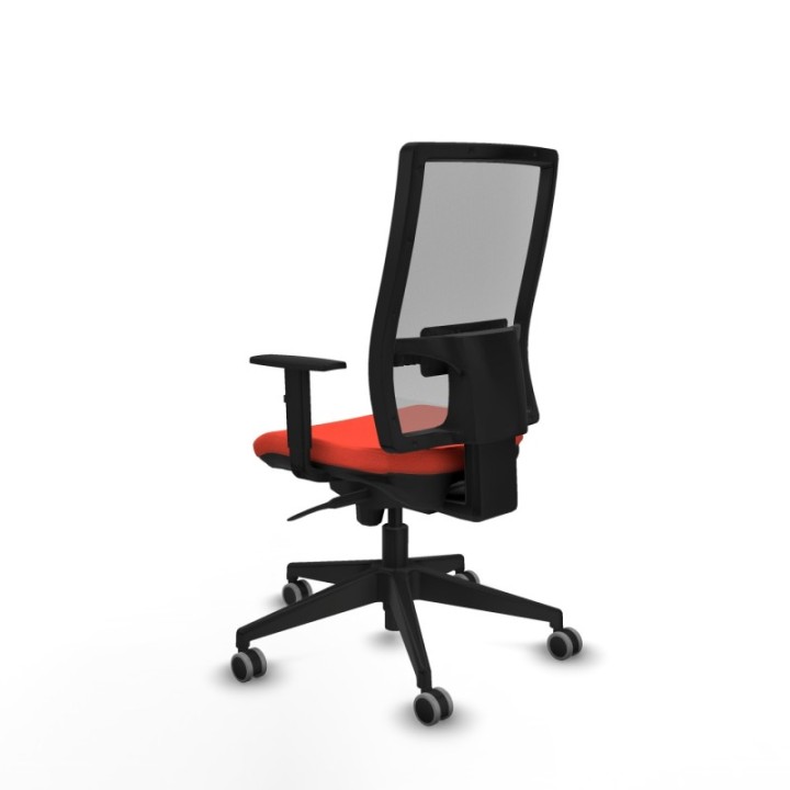 Horna sincro malla gris bali naranja oscuro brazos 1D base piramidal  ruedas 65mm engomadas