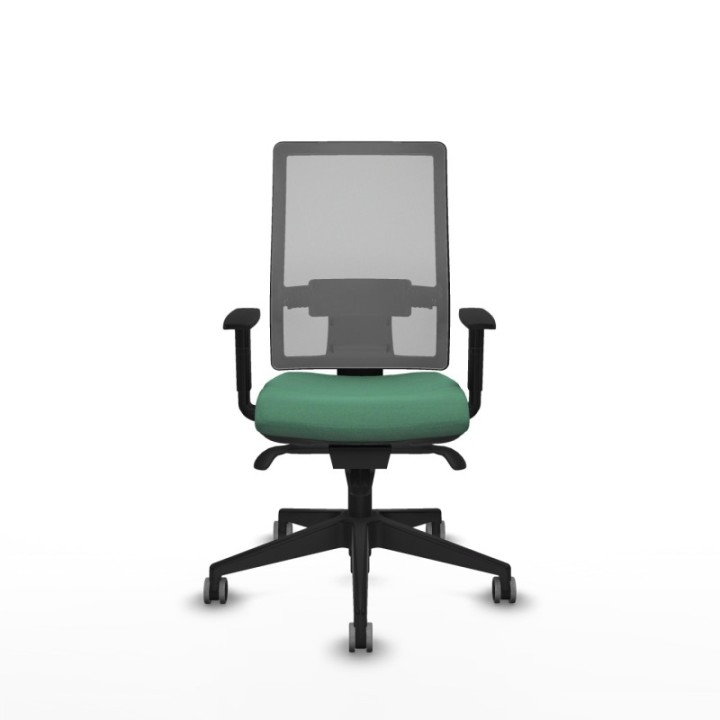 Horna sincro malla gris bali verde esmeralda brazos 1D base piramidal  ruedas 65mm engomadas