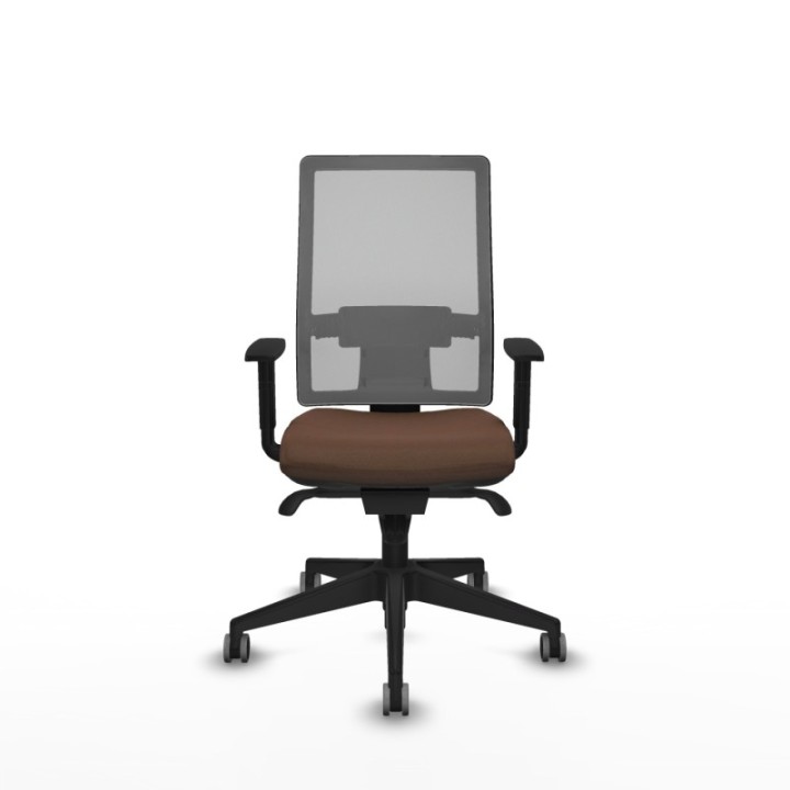 Horna sincro malla gris bali marrón oscuro brazos 1D base piramidal  ruedas 65mm engomadas