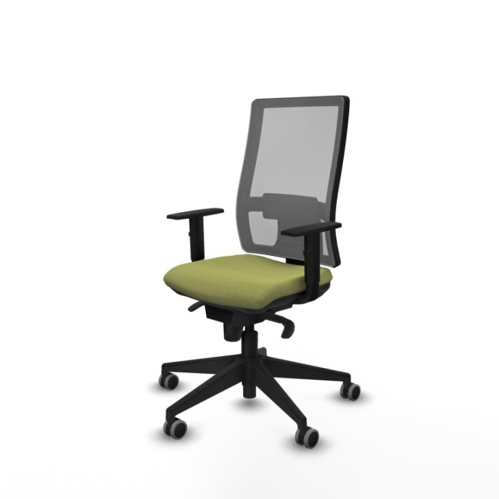 Horna sincro malla gris bali verde oliva brazos 1D base piramidal  ruedas 65mm engomadas