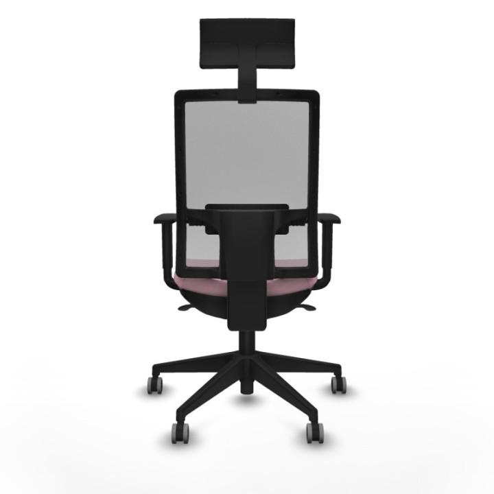 Horna sincro malla gris bali rosa brazos 1D base piramidal cabecero fijo ruedas 65mm engomadas