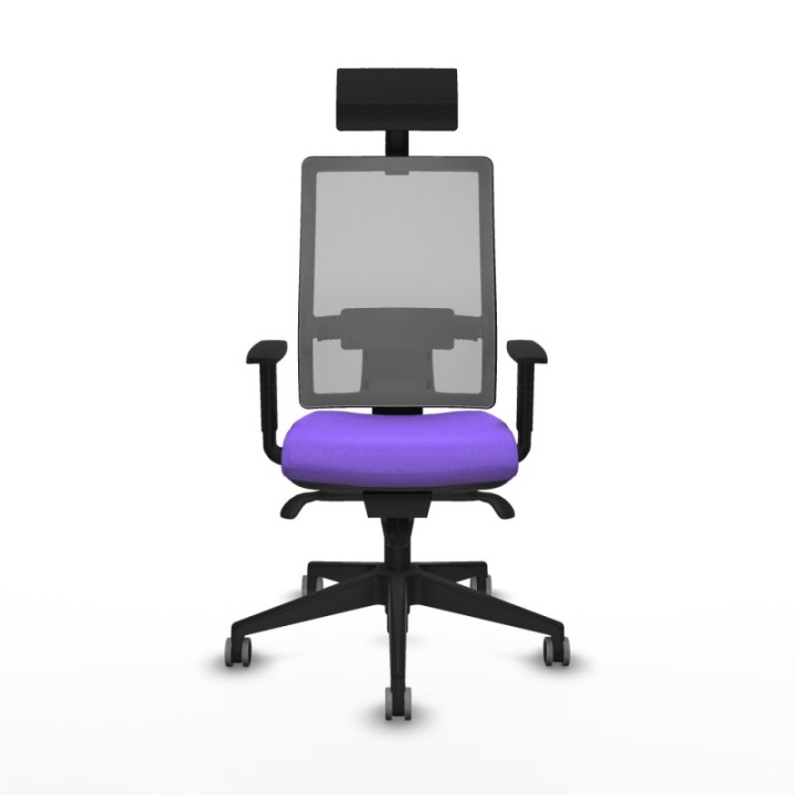 Horna sincro malla gris bali lila brazos 1D base piramidal cabecero fijo ruedas 65mm engomadas