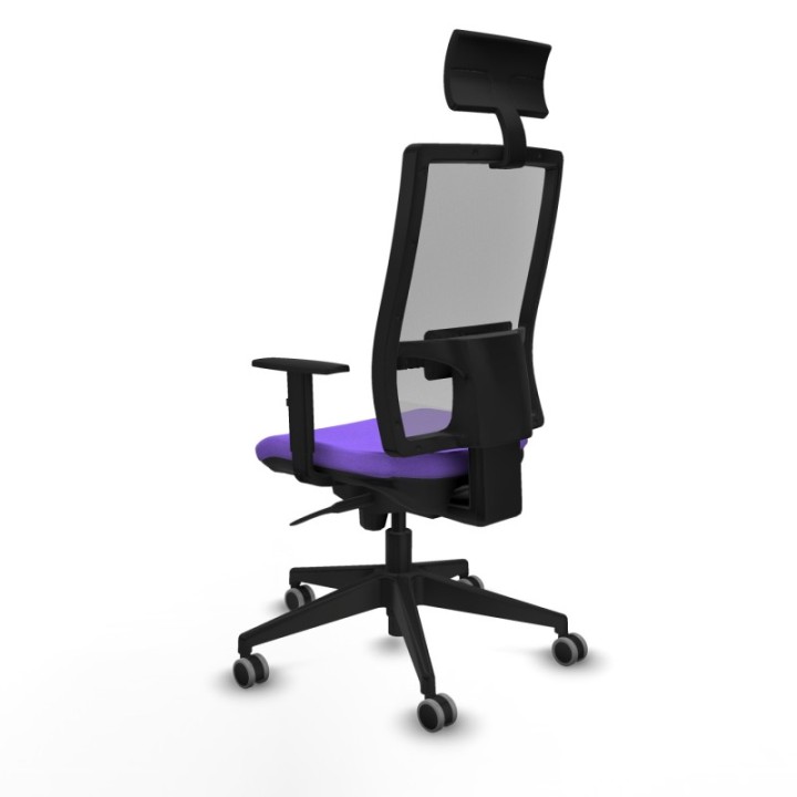 Horna sincro malla gris bali lila brazos 1D base piramidal cabecero fijo ruedas 65mm engomadas