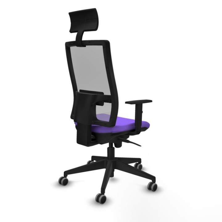 Horna sincro malla gris bali lila brazos 1D base piramidal cabecero fijo ruedas 65mm engomadas