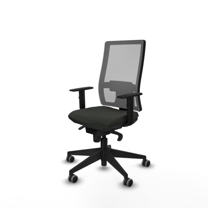 Horna sincro malla gris bali negro brazos 1D base piramidal  ruedas 65mm engomadas