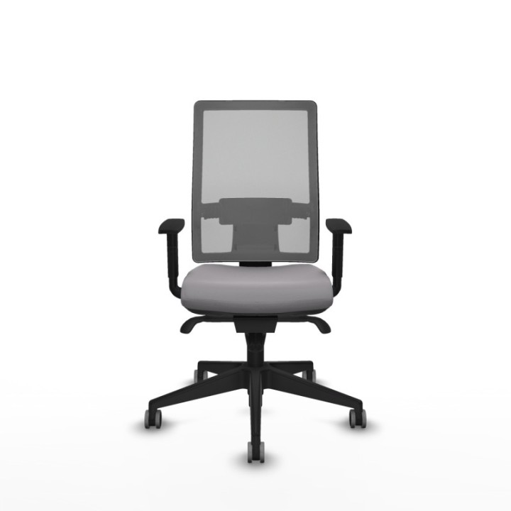 Horna sincro malla gris similpiel gris brazos 1D base piramidal  ruedas 65mm engomadas