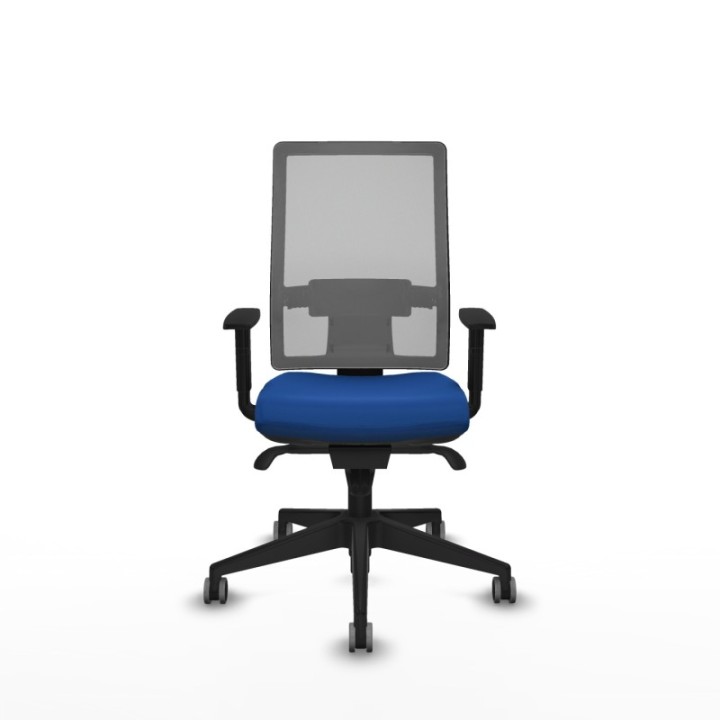 Horna sincro malla gris similpiel azul brazos 1D base piramidal  ruedas 65mm engomadas