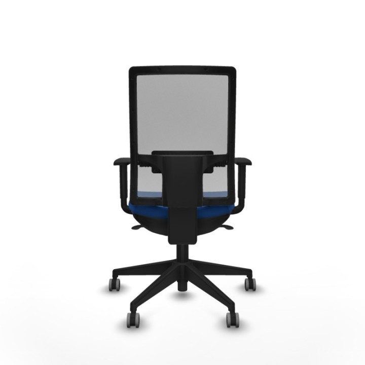 Horna sincro malla gris similpiel azul brazos 1D base piramidal  ruedas 65mm engomadas