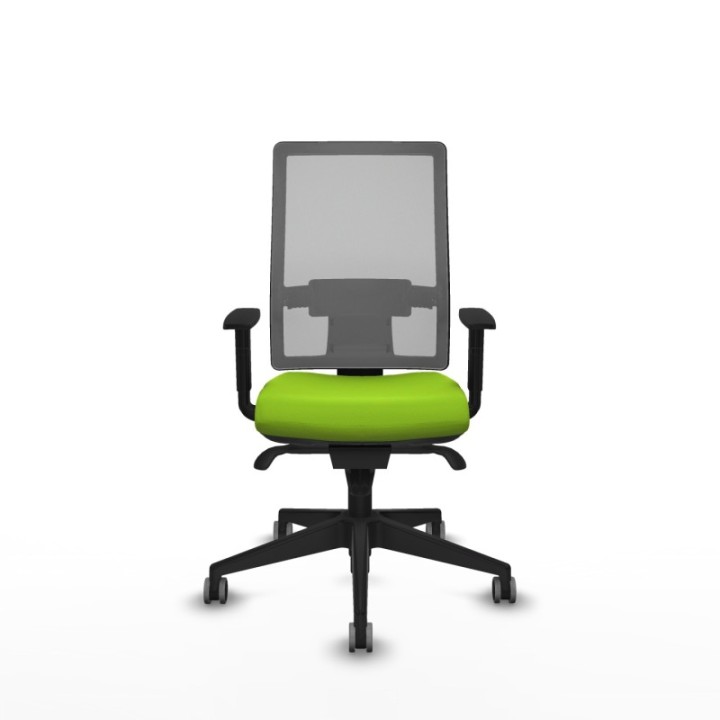 Horna sincro malla gris similpiel pistacho brazos 1D base piramidal  ruedas 65mm engomadas