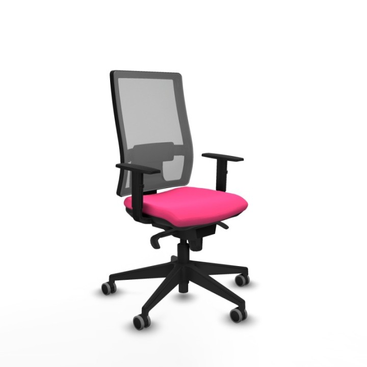 Horna sincro malla gris similpiel rosa brazos 1D base piramidal  ruedas 65mm engomadas