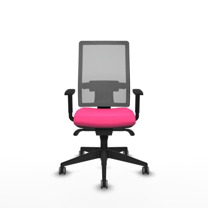 Horna sincro malla gris similpiel rosa brazos 1D base piramidal  ruedas 65mm engomadas