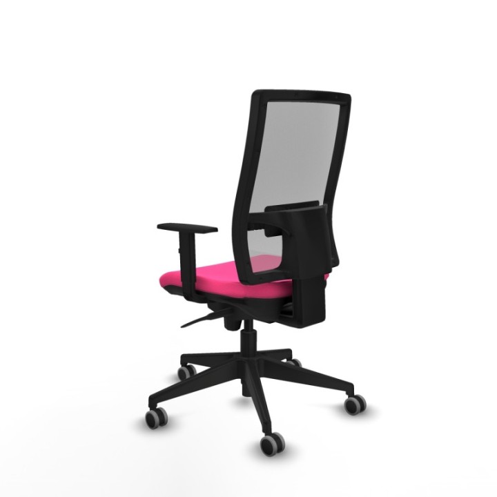 Horna sincro malla gris similpiel rosa brazos 1D base piramidal  ruedas 65mm engomadas