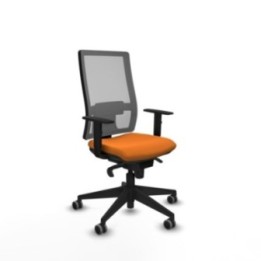 Horna sincro malla gris similpiel naranja brazos 1D base piramidal  ruedas 65mm engomadas