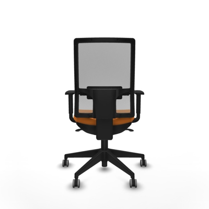 Horna sincro malla gris similpiel naranja brazos 1D base piramidal  ruedas 65mm engomadas