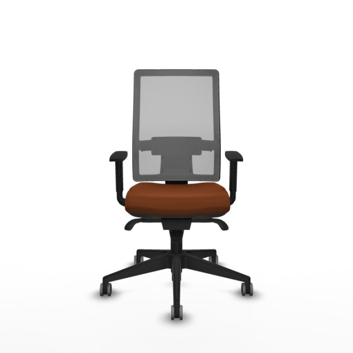 Horna sincro malla gris similpiel marrón brazos 1D base piramidal  ruedas 65mm engomadas