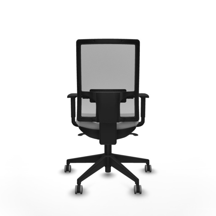 Horna sincro malla gris similpiel gris claro brazos 1D base piramidal  ruedas 65mm engomadas