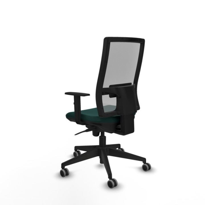 Horna sincro malla gris similpiel verde botella brazos 1D base piramidal  ruedas 65mm engomadas