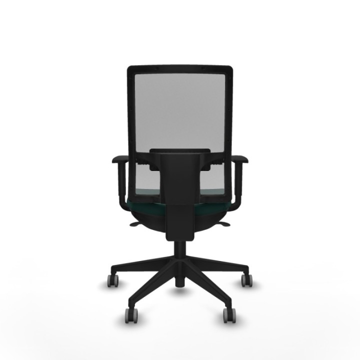 Horna sincro malla gris similpiel verde botella brazos 1D base piramidal  ruedas 65mm engomadas