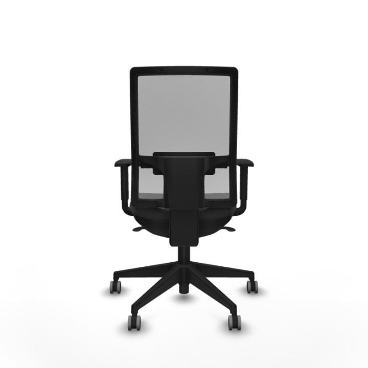 Horna sincro malla gris similpiel gris oscuro brazos 1D base piramidal  ruedas 65mm engomadas