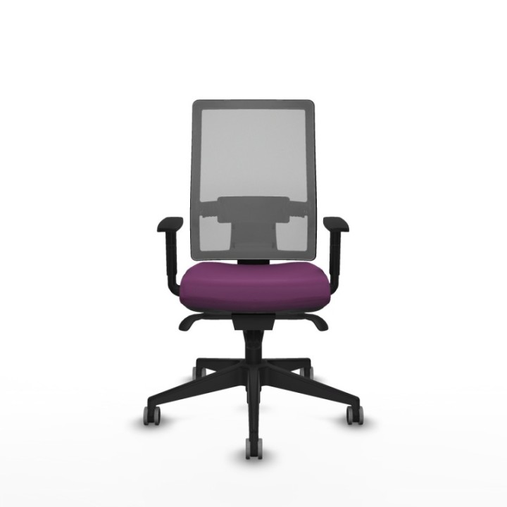 Horna sincro malla gris similpiel morado brazos 1D base piramidal  ruedas 65mm engomadas