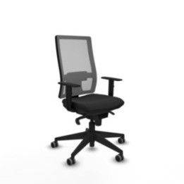 Horna sincro malla gris similpiel negro brazos 1D base piramidal  ruedas 65mm engomadas