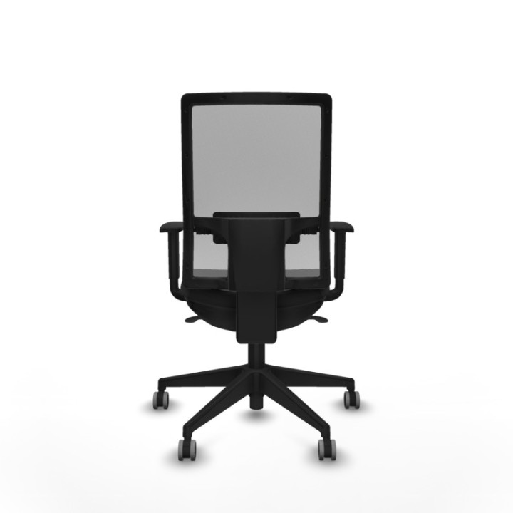 Horna sincro malla gris similpiel negro brazos 1D base piramidal  ruedas 65mm engomadas