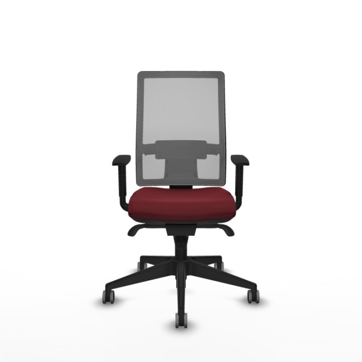 Horna sincro malla gris similpiel granate brazos 1D base piramidal  ruedas 65mm engomadas