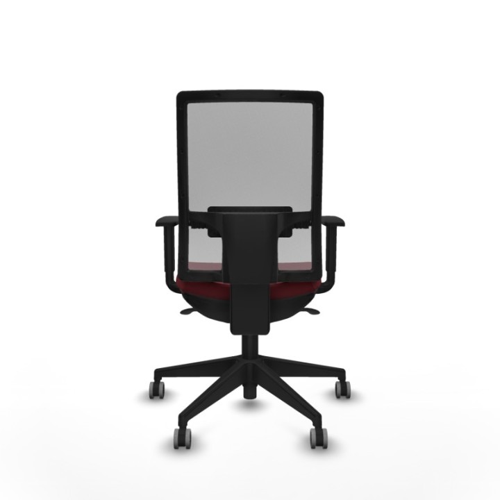 Horna sincro malla gris similpiel granate brazos 1D base piramidal  ruedas 65mm engomadas