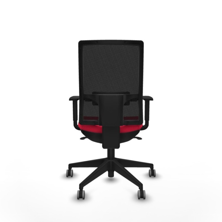 Horna sincro malla negra bali rojo brazos 1D base piramidal  ruedas 65mm engomadas