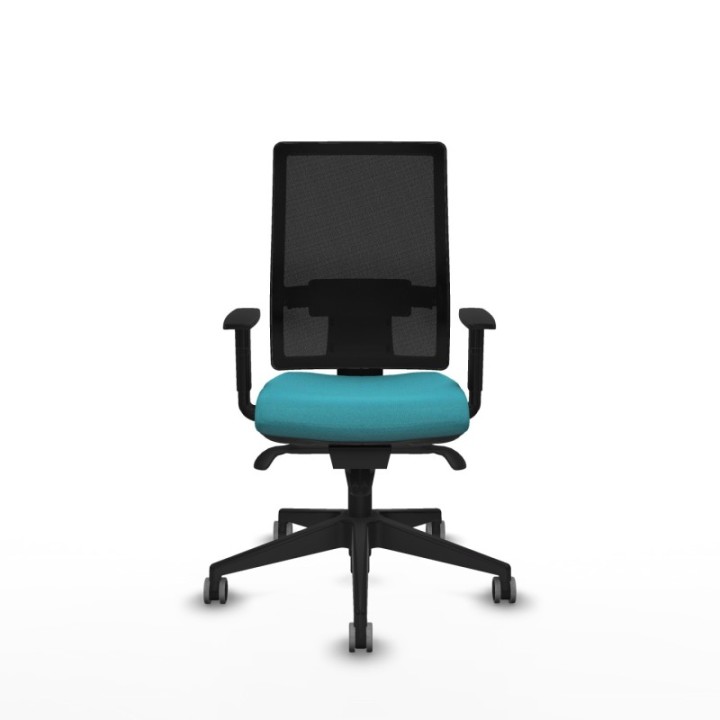 Horna sincro malla negra bali turquesa brazos 1D base piramidal  ruedas 65mm engomadas