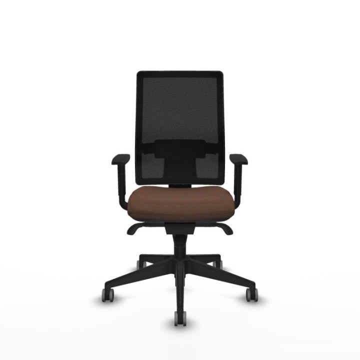 Horna sincro malla negra bali marrón oscuro brazos 1D base piramidal  ruedas 65mm engomadas