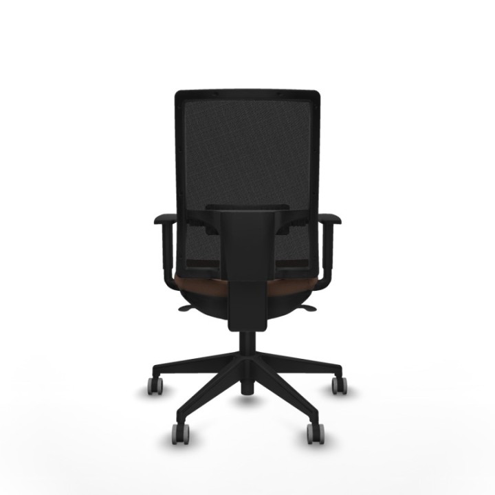 Horna sincro malla negra bali marrón oscuro brazos 1D base piramidal  ruedas 65mm engomadas